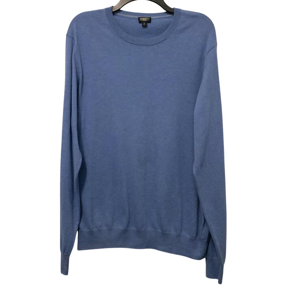 Faherty Movement Crewneck Sweater Coolmax Blue Mens XL